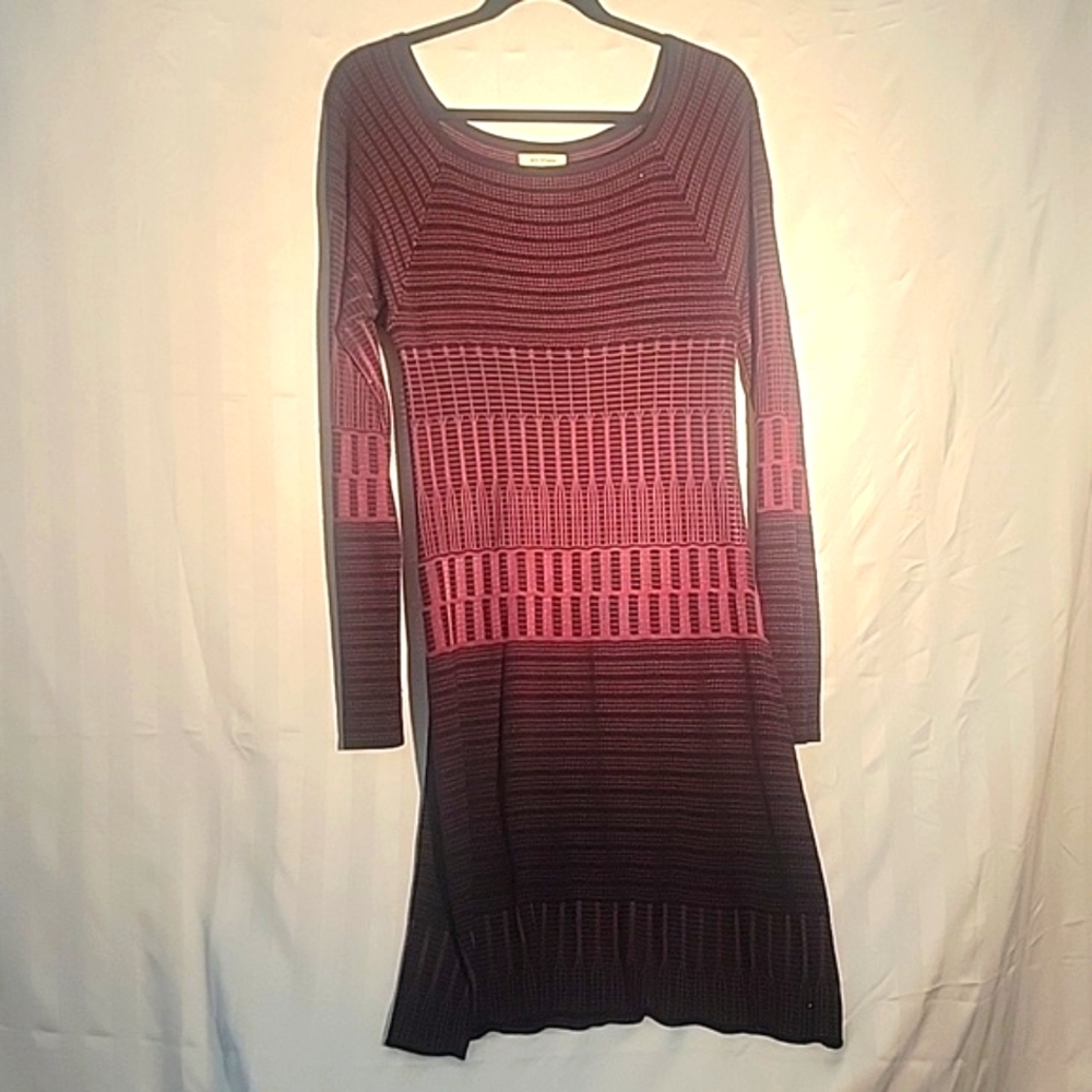 Max Studio Womens Black & Purple Textured Bodycon Dress Size: L